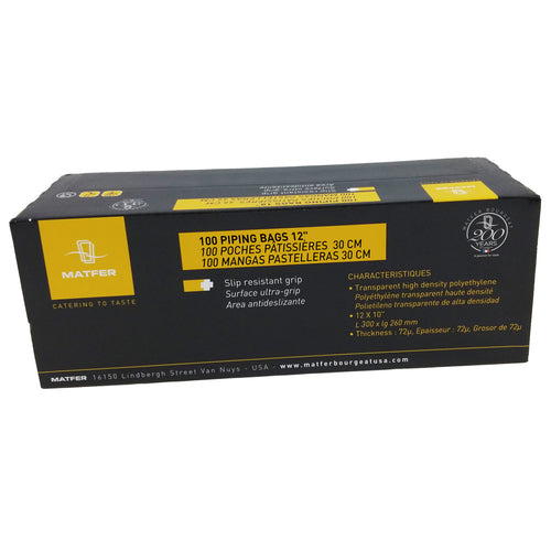 Matfer Bourgeat 165015 Disposable Standard Pastry Bags - 12"L, Polyethylene, Transparent-cityfoodequipment.com