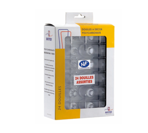 Matfer Bourgeat 166003 24 Piece Decorating Tube Tip Set, Polycarbonate, Transparent-cityfoodequipment.com