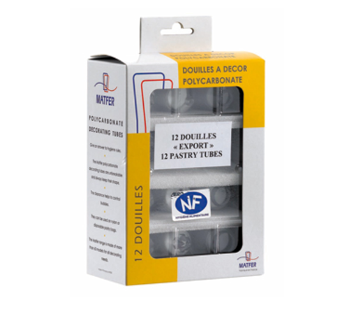 Matfer Bourgeat 166004 12 Piece Decorating Tube Tip Set, Polycarbonate, Transparent-cityfoodequipment.com