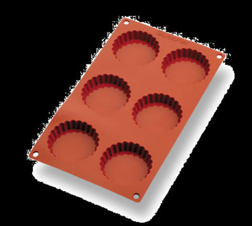 Matfer Bourgeat 257926 Gastroflex™ Flute Tart Mold w/ 6 Sections - Silicone-cityfoodequipment.com