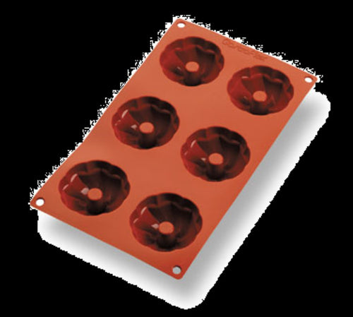 Matfer Bourgeat 257931 Gastroflex™ Mini Half Kugelhopf Mold w/ 6 Sections - Silicone-cityfoodequipment.com