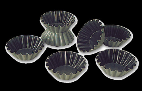 Matfer Bourgeat 330645 Exopan™ 3" Round Small Flute Brioche Mold - 1"H, Non-Stick, Steel-cityfoodequipment.com