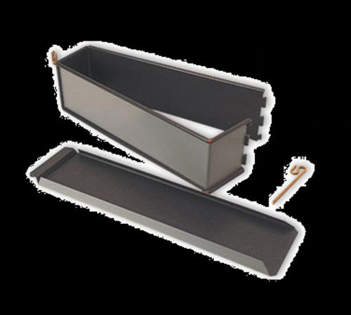 Matfer Bourgeat 331284 Exopan™ Rectangular Meat Pie Mold w/ 2 Removable Pins - 13 3/4"L x 3"W x 3 1/3"D, Non-Stick, Steel-cityfoodequipment.com