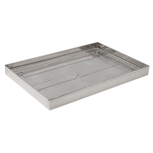 Matfer Bourgeat 313004 Baba Draining Box w/ Feet - 23 3/4" x 15 3/4" x 2", Stainless Steel-cityfoodequipment.com