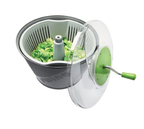 Matfer Bourgeat 215580 5 gal Manual Salad Spinner w/ Swing Handle - Polypropylene, Gray-cityfoodequipment.com