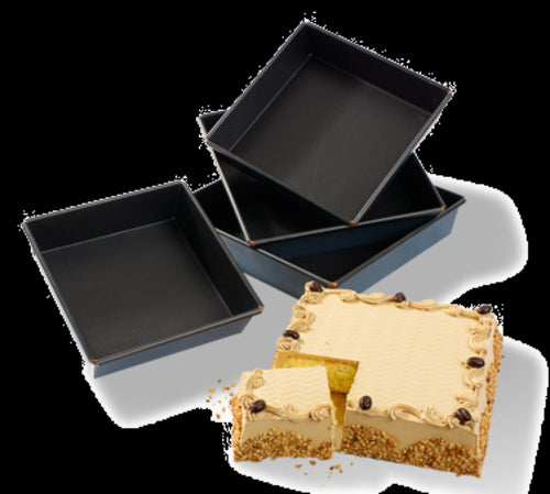 Matfer Bourgeat 331664 Exopan™ 7 3/4" Square Cake Pan - 2"H, Non-Stick, Stainless Steel-cityfoodequipment.com