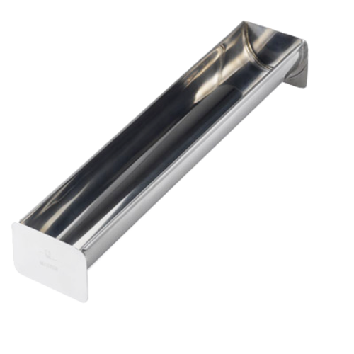 Matfer Bourgeat 340638 Buche Cake Mold - 19 3/4" x 3 1/8" x 2 1/8", Round Bottom, Stainless Steel-cityfoodequipment.com