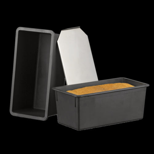 Matfer Bourgeat 345836 Exoglass™ 2 lb Bread Mold w/ Stainless Steel Sliding Lid - 11 1/3"L x 4 1/3"W x 4"D, Non-Stick, Comp-cityfoodequipment.com