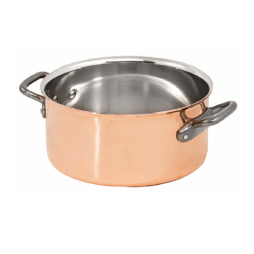Matfer Bourgeat 367020 3 1/2 qt Copper Sauce Pot - 7 7/8" x 4 1/8"-cityfoodequipment.com