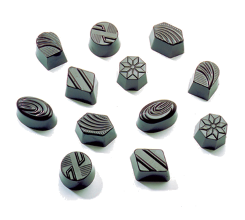 Matfer Bourgeat 380104 Various Shape Chocolate Mold w/ 36 Sections - Polycarbonate, Transparent-cityfoodequipment.com