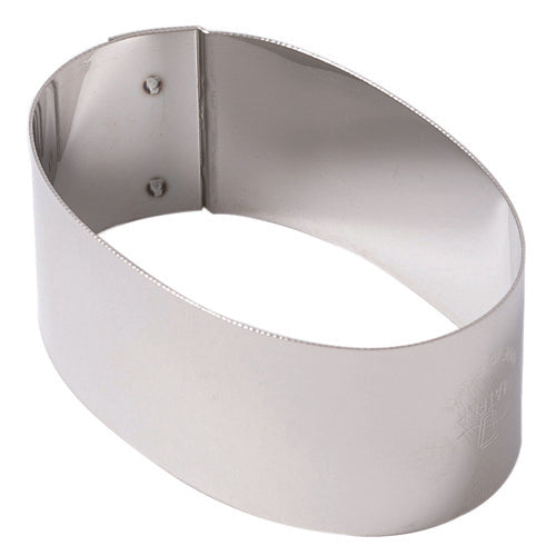Matfer Bourgeat 376040 3" x 1 3/4" Oval Nonnette Ring, Stainless Steel-cityfoodequipment.com