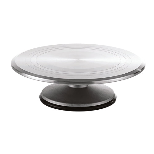 Matfer Bourgeat 421501 12" Round Revolving Cake Stand, Aluminum/Cast Iron-cityfoodequipment.com