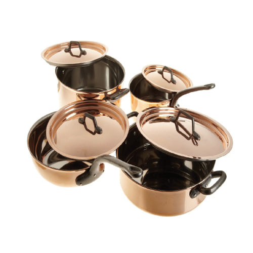 Matfer Bourgeat 915901 8 Piece Cookware Set, Stainless Steel/Copper w/ Cast Iron Handle-cityfoodequipment.com