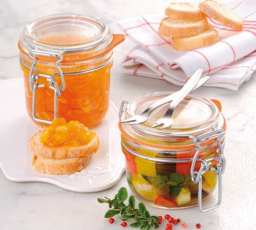Matfer Bourgeat 532523 8 oz Appetizer/Jam Glass Jar w/ Hinged Lid-cityfoodequipment.com
