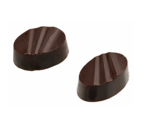 Matfer Bourgeat 380158 Ribbed Oval Chocolate Mold w/ 28 Sections - Polycarbonate, Transparent-cityfoodequipment.com