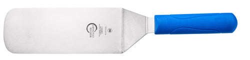 Mercer Culinary M18700BL 8" x 3" Turner w/ Blue Polypropylene Handle, High Carbon Japanese Steel-cityfoodequipment.com