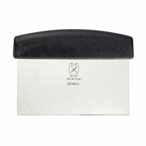 Mercer Culinary M18810P Dough Cutter/Scraper w/ Black Polypropylene Handle - 6" x 3", High Carbon Japanese Steel-cityfoodequipment.com