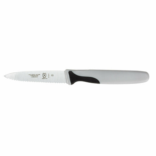 Mercer Culinary M19901 3" Paring Knife w/ Gray Santoprene™/Polypropylene Handle, High Carbon Japanese Steel-cityfoodequipment.com