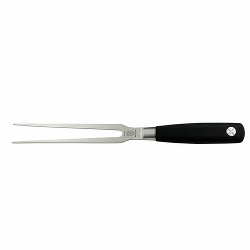 Mercer Culinary M21046 7" Straight Carving Fork w/ Black Ergonomic Santoprene™ Handle, High-Carbon German Steel-cityfoodequipment.com
