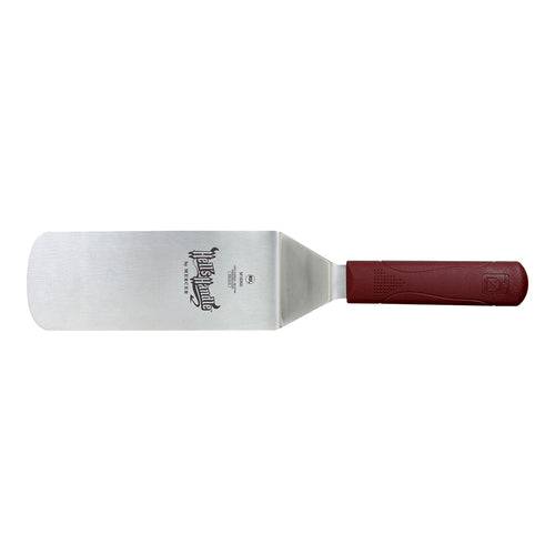 Mercer Culinary M18300 8" x 3" Turner w/ Red Nylon Handle, Stainless Steel-cityfoodequipment.com