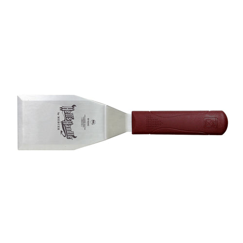 Mercer Culinary M18340 5" x 3" Turner w/ Red Nylon Handle, Stainless Steel-cityfoodequipment.com