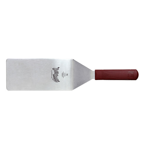 Mercer Culinary M18350 8" x 4" Turner w/ Red Nylon Handle, Stainless Steel-cityfoodequipment.com