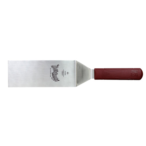 Mercer Culinary M18360 8" x 3" Turner w/ Red Nylon Handle, Stainless Steel-cityfoodequipment.com