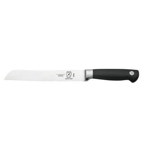 Mercer Culinary M20508 8" Bread Knife w/ Santoprene™ Black Handle, Carbon Steel-cityfoodequipment.com