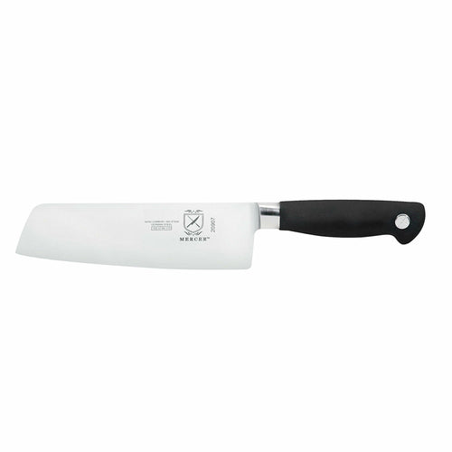 Mercer Culinary M20907 7" Nakiri Vegetable Knife w/ Black Non-Slip Santoprene™ Handle, High-Carbon German Steel-cityfoodequipment.com