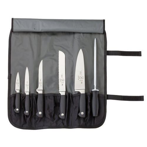 Mercer Culinary M21800 7 Piece Knife Set w/ Detachable & Adjustable Strap Pocket Roll-cityfoodequipment.com