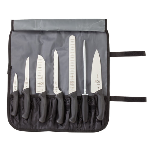 Mercer Culinary M21820 8 Piece Knife Set w/ Detachable & Adjustable Strap Pocket Roll-cityfoodequipment.com