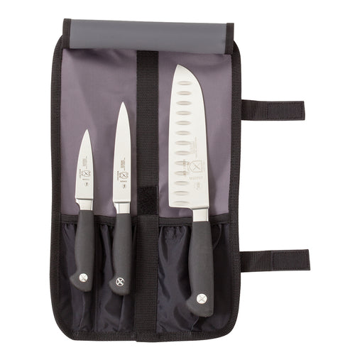 Mercer Culinary M21910 4 Piece Starter Knife Set w/ Heavy-Duty Storage Roll-cityfoodequipment.com