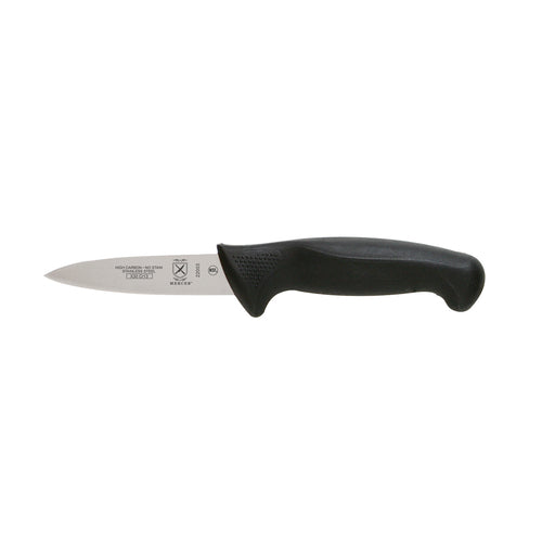 Mercer Culinary M22003 3 1/2" Paring Knife w/ Black Santoprene™/Polypropylene Handle, High Carbon Japanese Steel-cityfoodequipment.com
