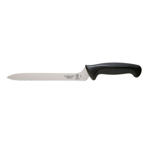 Mercer Culinary M22408 8" Bread Knife w/ Black Santoprene™/Polypropylene Handle, High Carbon Japanese Steel-cityfoodequipment.com