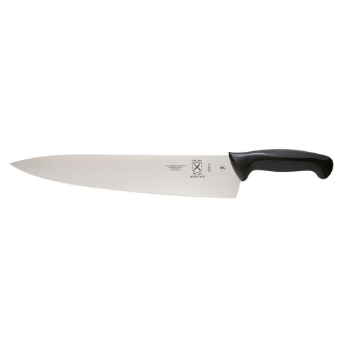 Mercer Culinary M22612 12" Chef's Knife w/ Black Santoprene™/Polypropylene Handle, High Carbon Japanese Steel-cityfoodequipment.com
