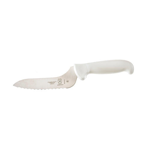 Mercer Culinary M18134 6" Bread Knife w/ White Polypropylene Handle, High Carbon Japanese Steel-cityfoodequipment.com