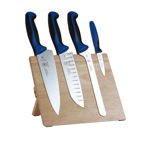 Mercer Culinary M21982BL 5 Piece Knife Set w/ Acacia Magnetic Board-cityfoodequipment.com