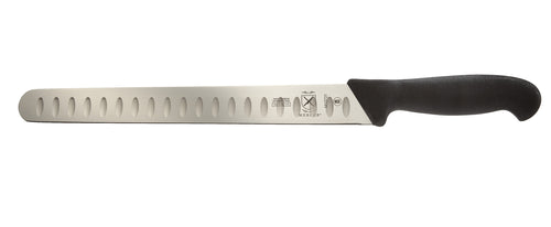Mercer Culinary M13721 11" Granton Slicer Knife w/ Black Textured Nylon Handle, Ice Hardened High-Carbon German Steel-cityfoodequipment.com