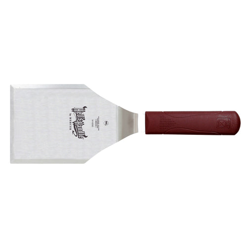 Mercer Culinary M18280 5" x 4" Turner w/ Red Nylon Handle, Stainless Steel-cityfoodequipment.com
