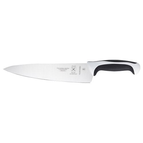 Mercer Culinary M22610WBH 10" Chef's Knife w/ White Santoprene™/Polypropylene Handle, High Carbon Japanese Steel-cityfoodequipment.com