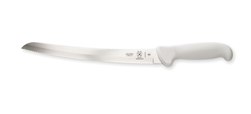 Mercer Culinary M18132 10" Bread Knife w/ White Polypropylene Handle, High Carbon Japanese Steel-cityfoodequipment.com