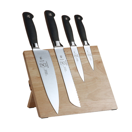 Mercer Culinary M21960 5 Piece Knife Set w/ Rubberwood Magnetic Board-cityfoodequipment.com