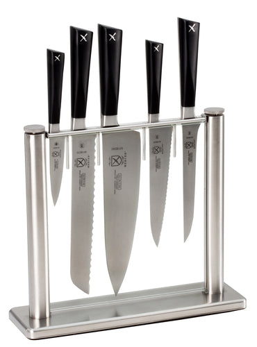 Mercer Culinary M19100 6 Piece Knife Set w/ Stainless Glass Block-cityfoodequipment.com