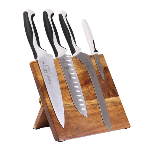 Mercer Culinary M21982WBH 5 Piece Knife Set w/ Acacia Magnetic Board-cityfoodequipment.com