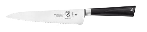 Mercer Culinary M19020 6" Wavy Utility Knife with Black Ergonomic POM Handle, High-Carbon German Steel-cityfoodequipment.com