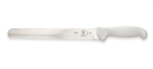 Mercer Culinary M18142 10" Slicer Knife w/ White Polypropylene Handle, High Carbon Japanese Steel-cityfoodequipment.com