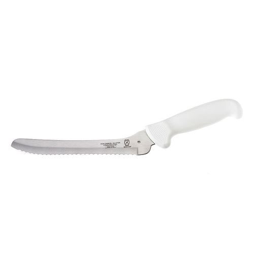 Mercer Culinary M18135 8" Bread Knife w/ White Polypropylene Handle, High Carbon Japanese Steel-cityfoodequipment.com