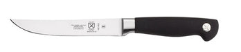 Mercer Culinary M21922 5" Straight Steak Knife w/ Black Non-Slip Santoprene™ Handle, High-Carbon German Steel-cityfoodequipment.com