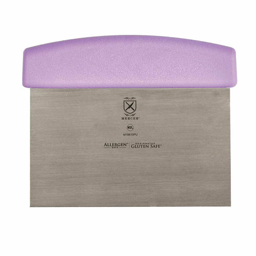 Mercer Culinary M18810PU Dough Cutter/Scraper w/ Purple Polypropylene Handle - 6" x 3", High Carbon Japanese Steel-cityfoodequipment.com