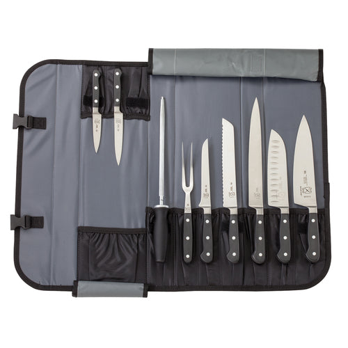 Mercer Culinary M21860 10 Piece Knife Set w/ Detachable & Adjustable Strap Pocket Roll-cityfoodequipment.com